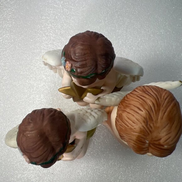 Set Of 3 Ceramic Cherubs Angels Heavenly Cherubs & Home Interiors Four Seasons - Picture 8 of 11